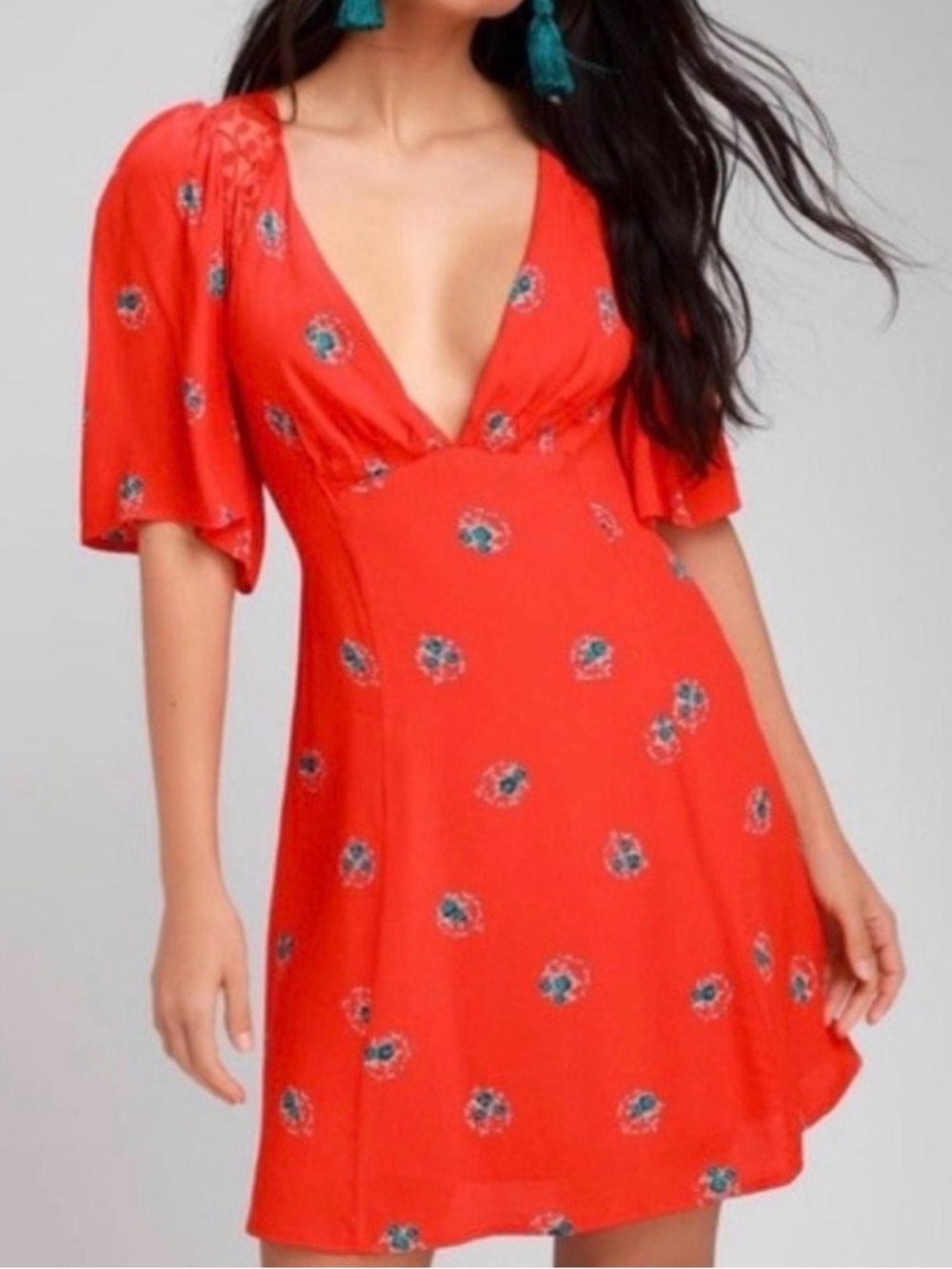 Free People Mini Reddish/Orange Dress